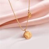 Titanium steel necklace female simple personality letter V pendant girl childlike wild clavicle