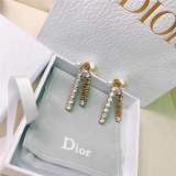 New Brass Swarovski Diamond Pearl Earrings Temperament Celebrity Two Wear Earrings