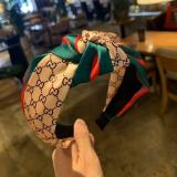 Red And Green Stripes Knotted Headband Wide-brimmed Satin Headwear