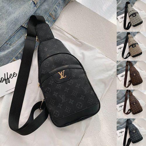 Women Men Monogram Sling Black Cloth Bags Belt Bag Hip Chest Pouch Bags Phone Purse