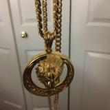 Men's Jewelry Lion Head Knot Gold/Silver Stainless Steel Pendant Necklace Chain