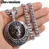 Men's Jewelry Lion Head Knot Gold/Silver Stainless Steel Pendant Necklace Chain