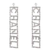 Stylish Diamond-studded Zircon Long Earrings