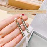 New Brass Swarovski Diamond Pearl Earrings Temperament Celebrity Two Wear Earrings