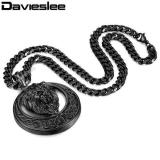 Men's Jewelry Lion Head Knot Gold/Silver Stainless Steel Pendant Necklace Chain