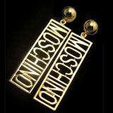 Fashion  Letter Earrings Letter  Metal Long Stud Earrings for Valentine's Day Gift