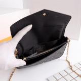 Woman Fashion Small Felicie Handbags Golden Chain Handbags Shoulder Bag 3 PCS Set