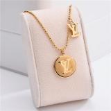 Titanium steel necklace female simple personality letter V pendant girl childlike wild clavicle