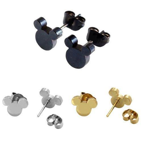 Fashion Men Women Stainless Steel Mouse Head Ear Stud Earrings
