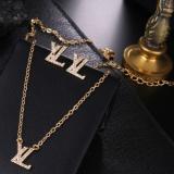 Fashion Luxury Crystal Necklace Earring Bracelet Set Metal  Jewelry Sets For Women