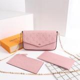 Woman Fashion Small Felicie Handbags Golden Chain Handbags Shoulder Bag 3 PCS Set