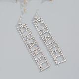 Stylish Diamond-studded Zircon Long Earrings
