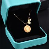 Titanium steel necklace female simple personality letter V pendant girl childlike wild clavicle