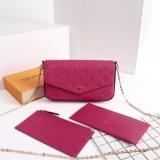 Woman Fashion Small Felicie Handbags Golden Chain Handbags Shoulder Bag 3 PCS Set