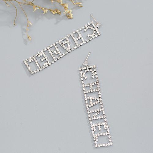 Stylish Diamond-studded Zircon Long Earrings