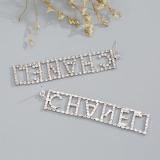 Stylish Diamond-studded Zircon Long Earrings