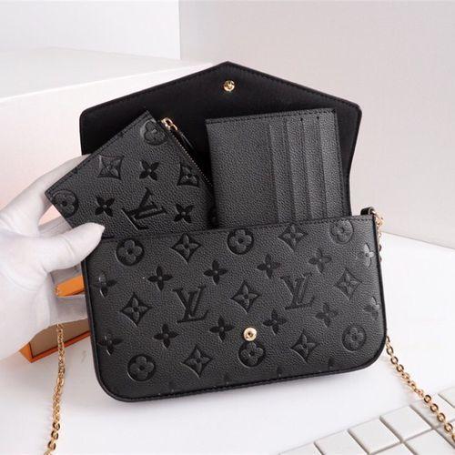 Woman Fashion Small Felicie Handbags Golden Chain Handbags Shoulder Bag 3 PCS Set