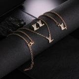 Fashion Luxury Crystal Necklace Earring Bracelet Set Metal  Jewelry Sets For Women