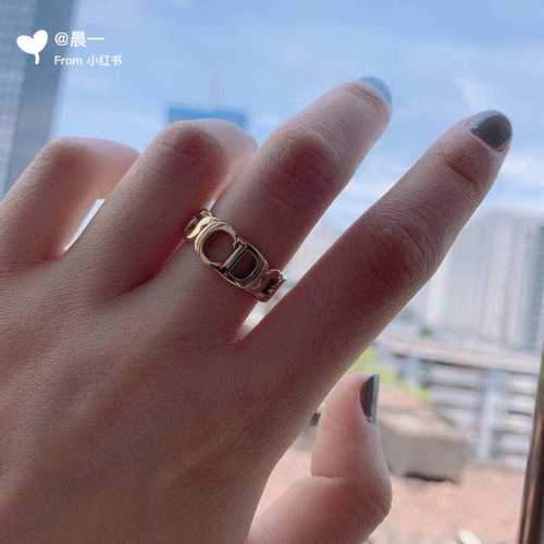 Open Ring Letter Ring Women's Ring Fashion Letter  Brass Material Ring