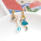Beautiful fairy princess cute earrings asymmetric earrings ear clips