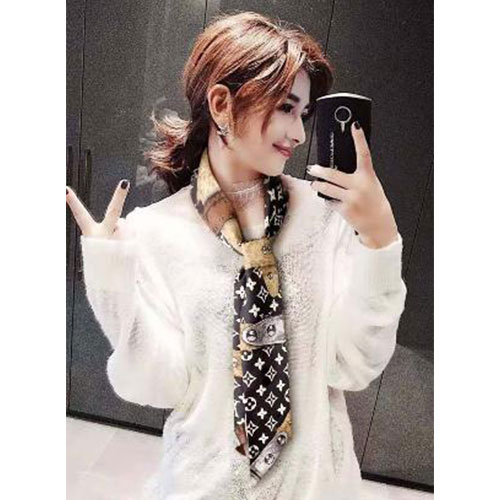 Women's Vintage Printing Small Ribbon Headband Scarf