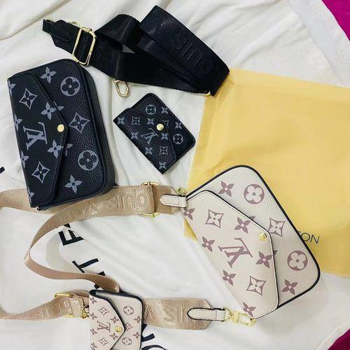 New Two-in-one Messenger Bag Classic Letter Printing Black And White Two-color Messenger Bag