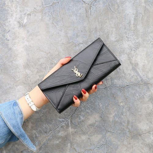 Women's Long Three-fold Multi-function Buckle Multi-card Hand-held Wallet