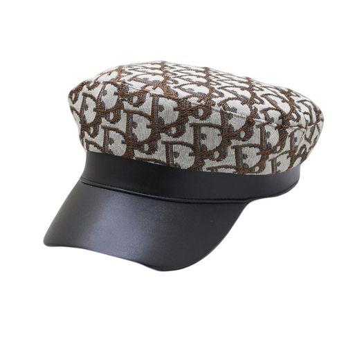Octagonal Cap Letter Jacquard Hat Autumn Winter Flat Navy Hat Beret