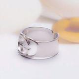 Openwork Ring Female Simple Glossy Wide Face Letter Ring Jewelry