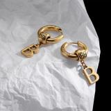 Old Creative Metal Long Earrings With Hollow Out B-letter Fashion Earrings Simple And