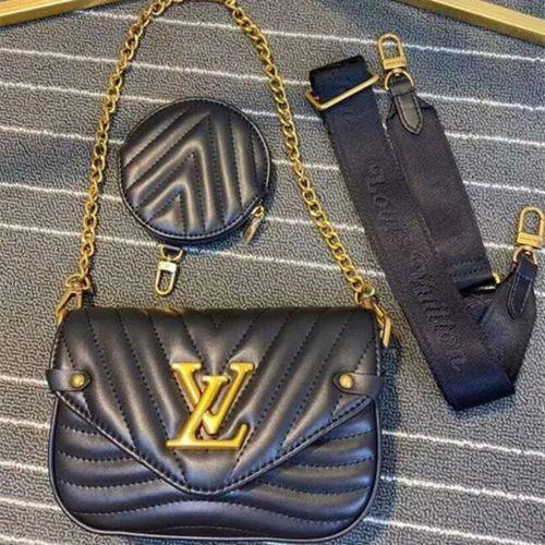 New Wave Shoulder Bag Chain Bag Leather Shoulder Mini Crossbody Bag Tote Handbags With Pouch Bag