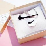 Simple Couple Check Round Pendant Necklace