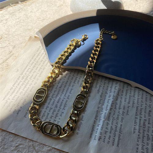 Autumn new metal chain CD letter temperament necklace bracelet women's fashion simple