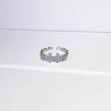 Simple Letter H Diamond Ring Adjustable Ring For Women