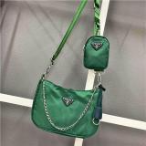 Handbag Solid Color Casual Outdoor Nylon Zipper Fashion One-shoulder Messenger Bag