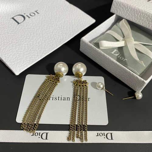 Classic Retro Pearl Tassel Earrings Women's Earrings Women's Dior Earrings Jadior Earrings