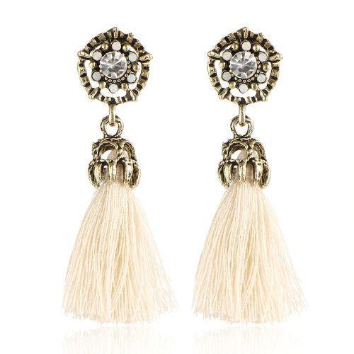 Tiny Tassel Earrings for Women Fashion Jewelry Vintage Velvet Ball Statement Fringed Drop Earring