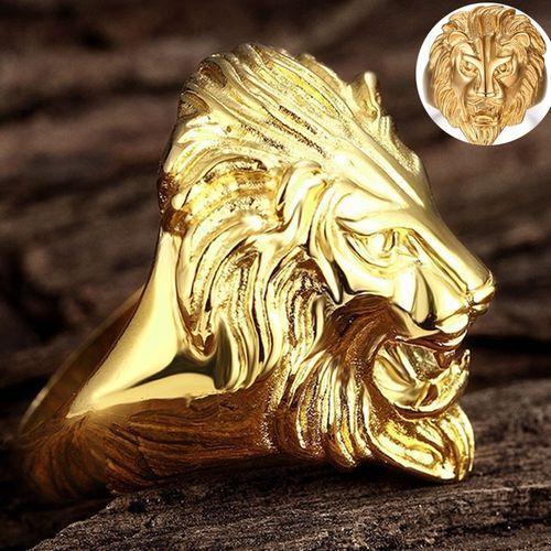 Men's Fashion Cool Gold Plated Lion Ring Design Fashion Jewelry Ring