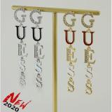 Fashion New Letter Tassel Colored Glaze Gemstone Long Earrings Ladies Fashion Accessories