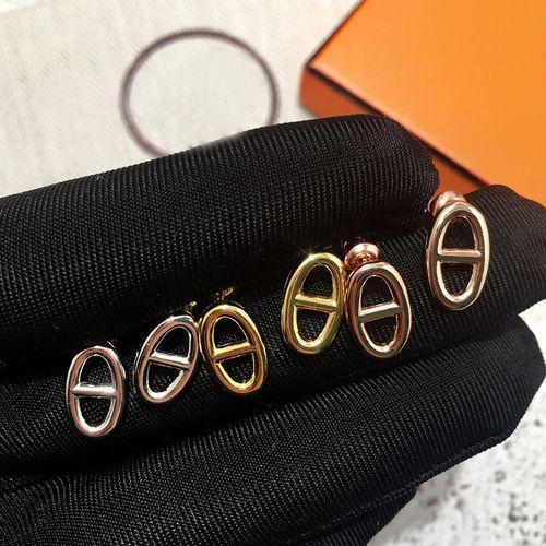 Classic Glossy Pig Nose Earrings for Women Original Brand Small Stud Earings Fashion Luxury Jewelry