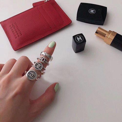 Hot Style Ring Geometric Opening Female Ring Retro Thai Silver Letter C Ring Jewelry