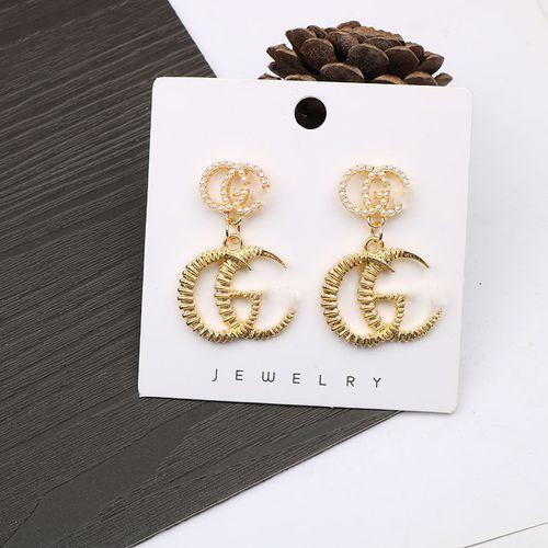Bronze Double G Earrings Fashion Temperament Earrings