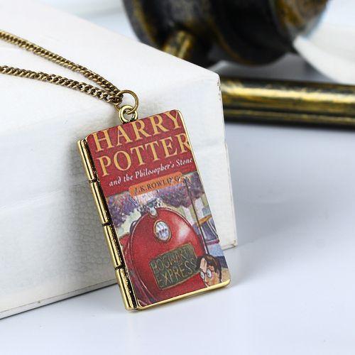 Vintage 10 Style Magic Book Series Pendant Necklace Square for Men Women Gift Jewelry