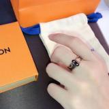 Ring Letter Ring Women's Ring Fashion Brass PU Leather Metal Splicing Material Ring