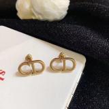 Vintage Simple Earrings Letter CD Crystal Earrings Jewelry Earrings