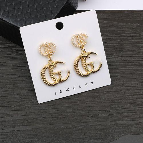 Bronze Double G Earrings Fashion Temperament Earrings