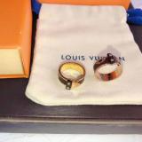 Ring Letter Ring Women's Ring Fashion Brass PU Leather Metal Splicing Material Ring