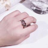 Hollow Out Opening Ring Adjustable Size SIlver Color Finger Ring for Men Women