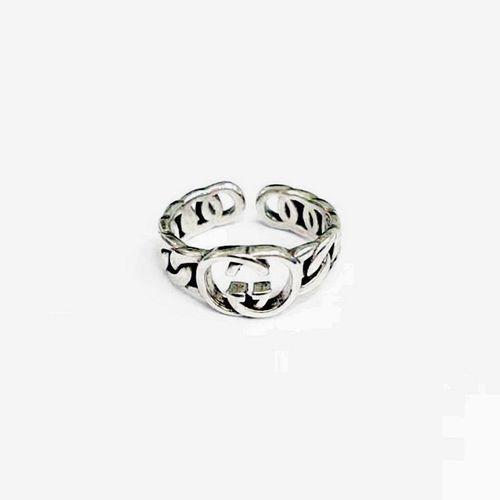 Hollow Out Opening Ring Adjustable Size SIlver Color Finger Ring for Men Women