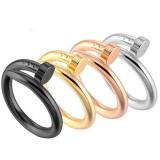 Fashion Punk Rock Screw Nail Ring Stainless Steel Plating 4 colors Hiphop Trendy Unique Style Ring